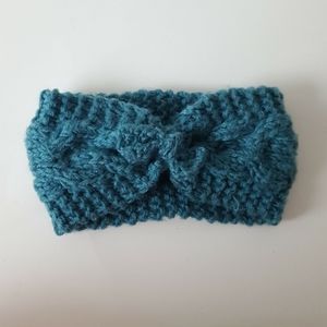 Hand-made Teal Knit Ear Warmer Headband